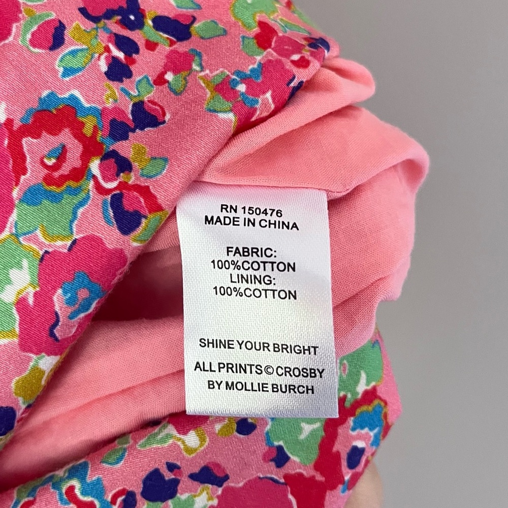 Crosby by Mollie Burch Holcomb Tiered Ruffle Mini Dress Bougainvillea Floral XXS - Picture 10 of 10